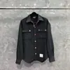 Tb Directo de Fábrica Otoño e Invierno Nuevo Chaqueta Camisa de Lana con Botón Dorado Unisex Casual Cómoda Chaqueta con Cuello de Solapa