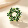 Broche de Corona de Cristal y Pedrería Estilo Europeo y Americano, Prendedor de Solapa Verde Retro a la Moda, Pin Antiexposición para Abrigos