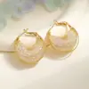 Aretes Cielo Estrellado Tiempo Rejilla Dorada Full Diamante Micro-Incustados Aretes de Diseño de Moda Estilo Coreano Aretes de Lujo Ligero Aretes de Celebridad