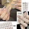 Manicure Olho de Gato Noz Moscada Nude Longo Curto Destaque Olho de Gato Unhas Usáveis Acabado Cor Sólida Atacado Tiras de Unha Codificadas