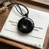 Colgante de Obsidiana Natural Pixiu, Colgante de Obsidiana Dorada de la Paz, Placa de Obsidiana de Paz y Seguridad, Colgante de Joyería Unisex