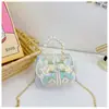 Bolsa de Mão Infantil Estilo Antigo, Fresca e Doce, com Costura, Bolsa Transversal para Menina, Bolsa de Ombro com Renda Estilo Cartoon Fofo