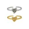 812 Diseño Original de Nicho Textura Irregular de Personalidad Forma de Corazón Esmalte de Gota Anillo Abierto de Plata de Ley S925 para Mujer