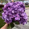 Novo Modelo 2024 Hortênsia Artificial Impressa em 3D, Hortênsia Bella de 5 Cabeças, Branco e Verde, Atacado para Comércio Exterior e Decorações de Casamento