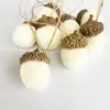 Colgantes de bellota beige de 3 tamaños, decoraciones para festival de la cosecha, piezas colgantes de bellota beige de Navidad, piezas sueltas para regalos de bricolaje