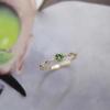 Anillo de Esmeralda Xiangxu Saffraet Estilo Simple Frío Moda Anillo Joker Salida de Fábrica