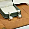 Brincos de Pérola Branca para Mulheres, Estilo Vintage, Tarraxas Estilo Francês, Joia de Orelha de Luxo Leve, Novo Modelo 2026, Agulhas de Prata 925