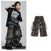 Roupas da Moda para Dança de Rua de Meninos Conjunto Estiloso e Legal Hip-Hop Infantil Letra Retrô Manga Curta Roupa de Performance Hip-Hop Infantil
