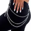 Acessórios transfronteiriços europeus e americanos: Corrente de calça de corrente geométrica de metal punk em forma de lua crescente, corrente de cintura da moda e versátil de hip-hop para homens e mulheres