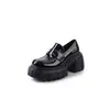 Zapatos de Piel para Mujer con Tacón Grueso y Suela Gruesa de Piel de Vacuno, Punta Abierta, con Cuentas, Estilo Nuevo Otoño e Invierno, Zapatos de Salón de Punta Redonda, Tacón Alto, Corte Profundo, Zapatos de Mujer de Moda