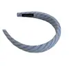 Touca Listrada Azul Sal Marinho Novo Tecido Sarja de Bolinhas Pequenas Faixa de Cabelo com Esponja Presilha de Cabelo Pressionada Moda Faixa de Cabelo