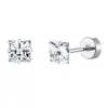 Pendientes de Acero Inoxidable Transfronterizos Joyería Básica para Piercing Traje Pendientes Redondos de Circonita Forma de Luna Tornillo Tornillo
