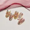 Arte de Uñas con Nuevos Pegatinas en Relieve de Fuegos Artificiales Deslumbrantes y Coloridos, Uñas Adhesivas Románticas Coloridas con Destellos Láser y Relieve de Concha