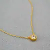 Moda Coreana y Japonesa Estilo Sencillo Latón Chapado en Oro Zircón Piedra Única Cinco Puntas Diamante de Imitación Lujo Ligero Versátil para el Día a Día Cadena para la Clavícula