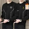 Envío RápidoNuevo Sudadera Otoño/Invierno con Forro Polar, Corte Holgado, Cuello Redondo, Manga Larga, Camiseta Básica de Moda para Hombre