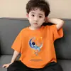 Camiseta Casual y Versátil con Estilo de Manga Corta para Niño Pequeño, Camiseta de Manga Corta para Niño, Ropa de Verano, Top Transpirable Estampado de Algodón Puro