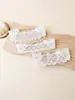 Faixa de Cabelo com Flor de Renda Branca Tesouro Feminino Conjunto de 3 Peças Tiara de Renda Princesa Nylon Acessórios de Cabelo Bordados Vazados para Bebê