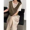 Camiseta de Punto de Manga Corta Falsa de Dos Piezas Estilo Coreano Jiangzuo para Mujer Verano 2026 Delgada Holgada Adelgazante Versátil Top M8803