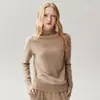 ¡Suave y amigable con la piel! Suéter 100% Cachemir para Mujer Otoño Invierno Cuello Medio Alto Tejido de Punto Puro Cachemir para Mujer Color Sólido Manga Larga Tejido de Punto