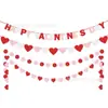Bandera de San Valentín Propuesta Decoración Fiesta de Bodas Colgante de Corazón Flor Bandera de San Valentín