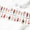 Ropa de Navidad para Otoño e Invierno Color Base para Uñas Tiras de Uñas Pre-hechas Oscuro Gótico Halloween Manicura Francesa Almendra Uñas Postizas