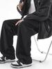 Pantalones deportivos negros de pierna recta para hombre, Otoño e Invierno, Marca de moda, Talla grande, Pantalones forrados de felpa, Pantalones largos deportivos casuales versátiles sueltos de moda