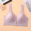 Ropa interior para mujeres de mediana edad y mayores botones espalda hermosa pecho envuelto copa fija almohadilla para sujetador sujetador realza transpirable sujetador de ropa interior para madre