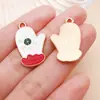 Colgantes Serie Navideña de Aleación Roja con Goteo de Aceite Muñeco de Nieve Copo de Nieve Charms Accesorios para Pendientes Llavero DIY