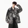 Chaqueta de Mezclilla Lavada Vintage Estilo High Street Americano, Cardigan Vintage de Marca de Moda para Primavera y Otoño, Abrigo Tie-Dye con Ambiente Europeo y Americano