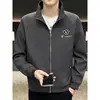 Chaqueta para Hombre Abrigo Casual Moda de Primavera y Otoño de Gama Alta Marca de Moda Cuello Guapo Moda Masculina Ropa Versátil