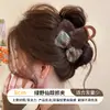 Pinza de Garra con Lazo de Flor para Mujer con Cabello Fino Otoño/Invierno Pinza de Pelo de Felpa Pinza de Tiburón para la Parte Posterior de la Cabeza Accesorio de Peinado de Alto Nivel para Recogidos