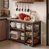 Estante de Almacenamiento para Cocina de Pie Uso Doméstico Mesa con Puerta para Tabla de Cortar Banco de Trabajo Multifuncional Estante de Almacenamiento para Horno de Microondas Utensilios de Cocina Frutas y Verduras