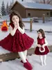 Vestido de Terciopelo para Niña Otoño e Invierno 2025 Nuevo Vestido de Princesa de Invierno para Niños Vestido de Felicitaciones de Año Nuevo de Invierno para Bebé Niña