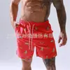 Calções de Praia Masculinos Transfronteiriços Estampados 3D Tamanho Grande Secagem Rápida Calções de Natação Série Frutas Flamingo Calções de Praia