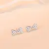 Pendientes Yinzhilun con Aguja de Plata 925, Anillo de Lazo Personalizado Coreano Femenino, Dulces Accesorios Brillantes de Circonita Microincrustada