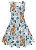 Vestido de Verano Fresco y Elegante con Estampado Digital 3D sin Mangas para Niñas, Vestido de Princesa para Niños, Europeo y Americano Transfronterizo