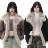 Casaco de Algodão Quente de Inverno Manga Longa Solto Curto Gola Alta Moda Versátil Masculino e Feminino Jaqueta de Algodão com Lapela