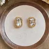 Brincos pendentes ovais com agulha de prata e diamantes, estilo artístico retrô vintage, brincos simples, brincos de temperamento de nicho de luxo leve
