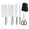 Conjunto de Facas de Cozinha de Aço Inoxidável em Estoque Conjunto para Presente Conjunto de Seis Peças Fabricante de Yangjiang Cabo Oco Conjunto de Seis Peças