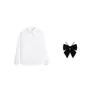 Nueva camisa blanca JK, minifalda femenina, corte ajustado, estilo preppy, top de uniforme con corbata y lazo, camisa versátil