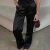 Otoño Nuevo Pantalón de Pierna Ancha con Cordones de Cintura Alta para Mujer con Diseño Holgado y Pantalón Versátil de Pierna Recta 2025 Ropa de Trabajo Transfronteriza