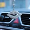 Carta arco argila acessórios interiores do carro pingente senhoras strass carro espelho retrovisor pingente pingente