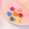 Pulseira Colar DIY Infantil Miçangas Coração de Madeira Chip de Madeira Impresso Sorriso Miçangas de Madeira Corrente para Pets Acessórios