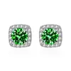 Temblores de mano rápidos aretes de moissanita en vivo aretes de diamante de color aretes de cabeza de vaca aretes simples de diamante Mosan una generación de cabello