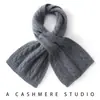 Cachecol de Cashmere 100% Puro Estilo Simples Outono e Inverno para Mulheres Tricô de Trança Proteção Quente para o Pescoço Cruzado Gola Falsa
