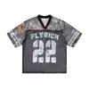Ropa para Hombre Jie Zhan Patchwork de Camuflaje Malla Manga Corta Béisbol 2026 Primavera/Verano Nuevo Moda Callejera Americana Hueca Transpirable Camiseta.