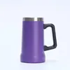 Copo Térmico de Aço Inoxidável de Alto Acabamento com Alça Dupla Camada a Vácuo Portátil Caneca para Cerveja Brasileira Gravação de Logo