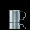 Caneca Taic de Titânio Puro com Tampa Xícara de Café Luxo Acessível para Casa Copo de Água para Casal Dobrável Criativo Escritório