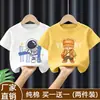Camiseta Infantil de Manga Curta 2026 Novidades de Verão Meninos Estilosa Camiseta de Bebê Verão Estilosa Casual Versátil Top 100% Algodão
