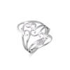 Anillo de acero inoxidable Gaixiang de estilo rugoso con nudo tejido, ideal para bodas, compromisos, cócteles y fiestas.